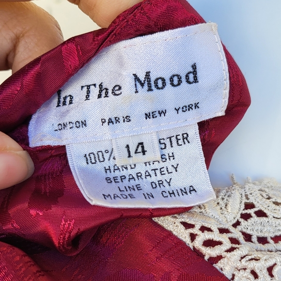 Vintage Cranberry and Lace In The Mood Trumpet Skirt Set - Picture 10 of 11